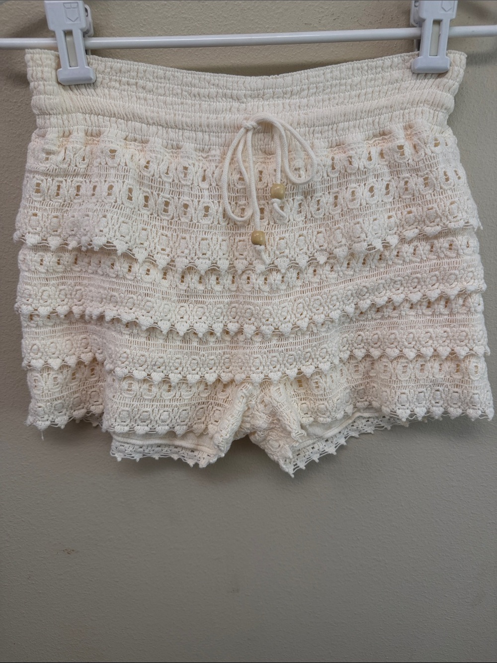 Cream Crochet Lace Women’s Shorts SzS